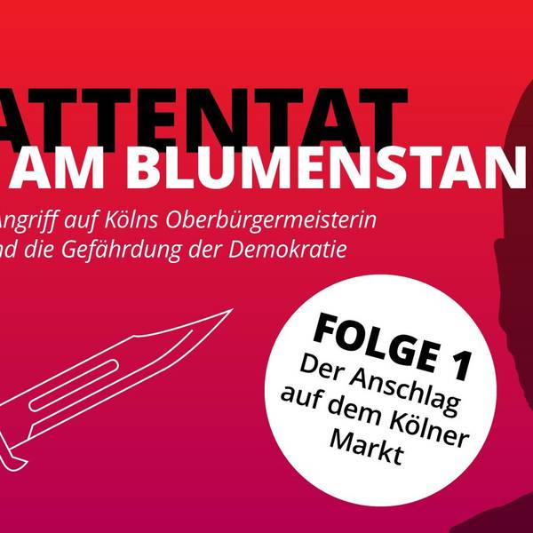 Grafik: Illustration mit Messer zum Podcast Attentat am Blumenstand