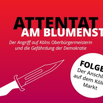 Grafik: Illustration mit Messer zum Podcast Attentat am Blumenstand