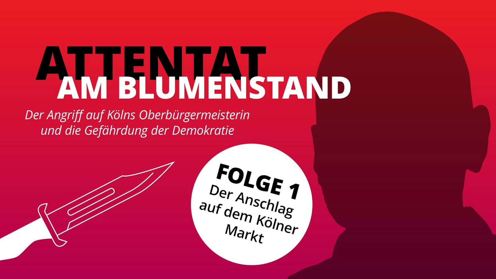 Grafik: Illustration mit Messer zum Podcast Attentat am Blumenstand