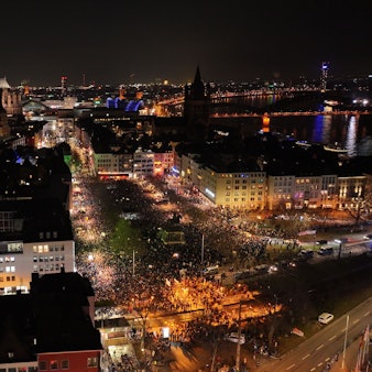 Drohenaufnahme vom Gebiet um den Heumarkt