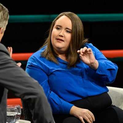 Moderator Markus Lanz im Gespräch mit Ricarda Lang, die am Dienstagabend zu Gast in seiner ZDF-Talksendung war.