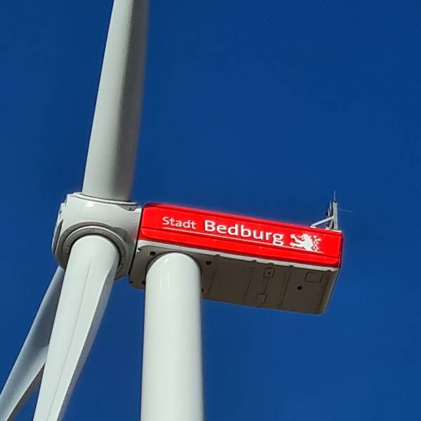 Die Gondel einer Windenergieanlage.