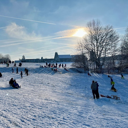 Schnee am Oulusee in Leverkusen