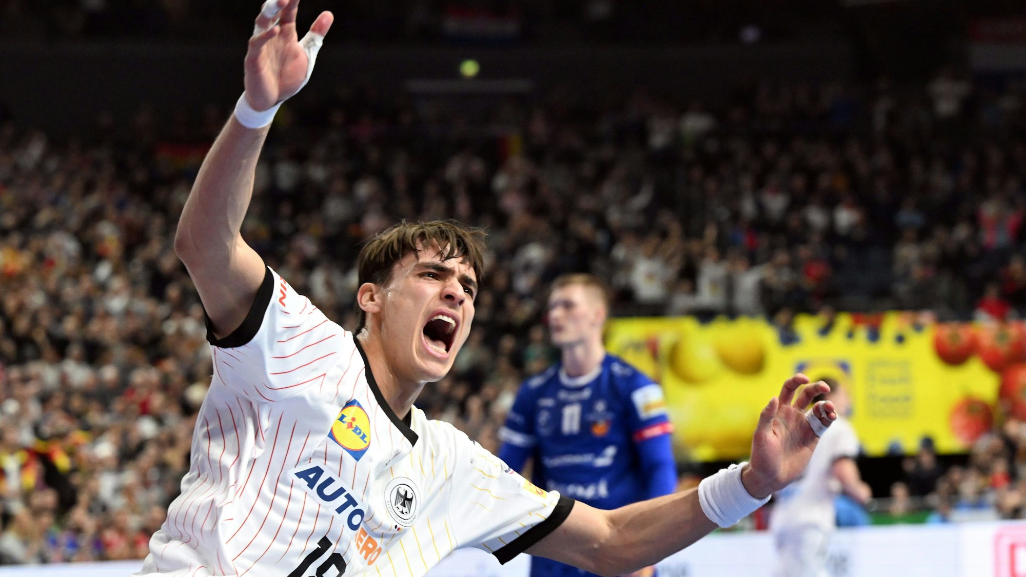 Pure Freude: Julian Köster nach dem entscheidenden deutschen Tor, sechs Sekunden vor Schluss der Partie.