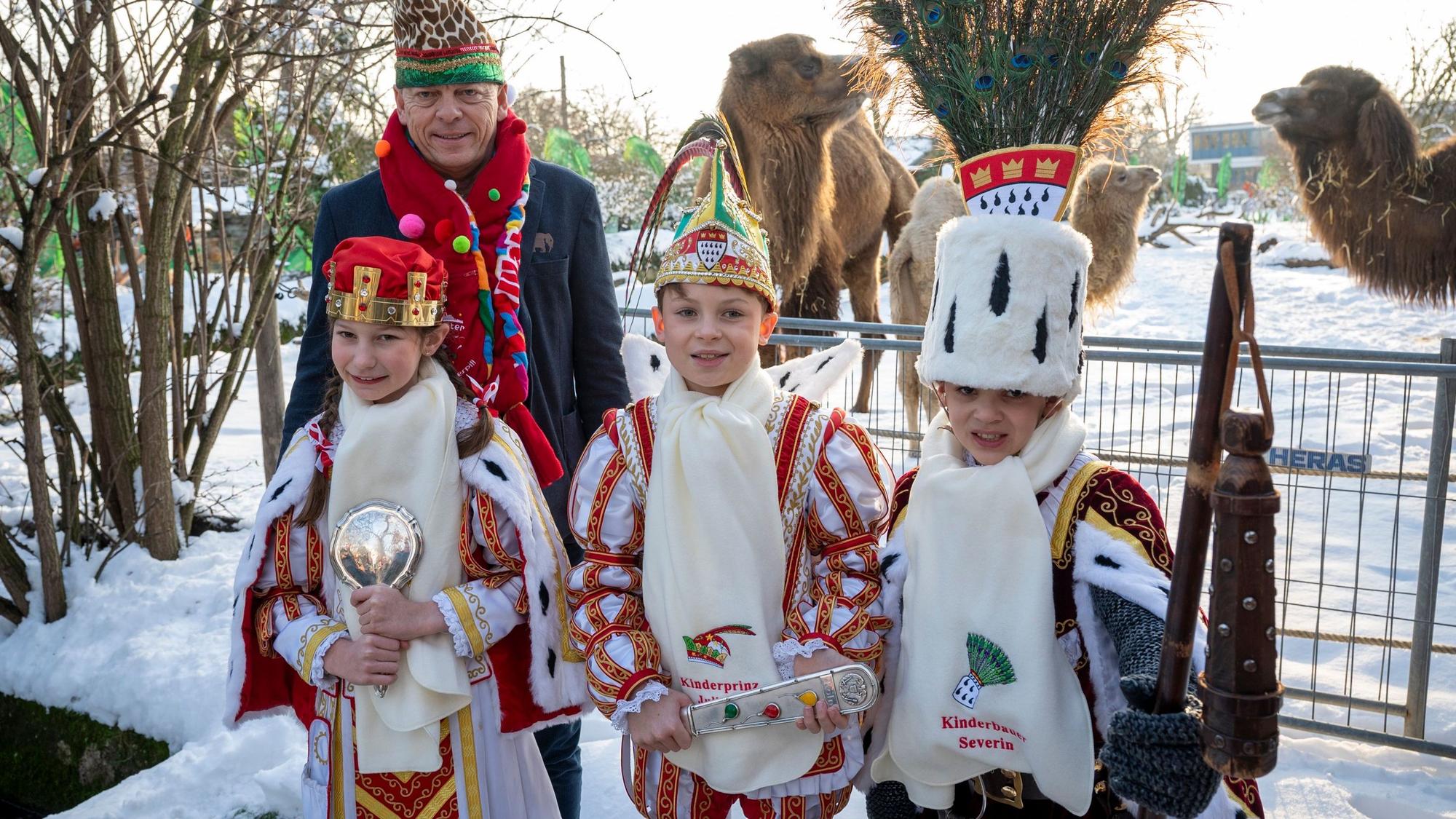 Auch ein Besuch im Kölner Zoo gehörte für das Kinderdreigestirn Anfang 2024 dazu.