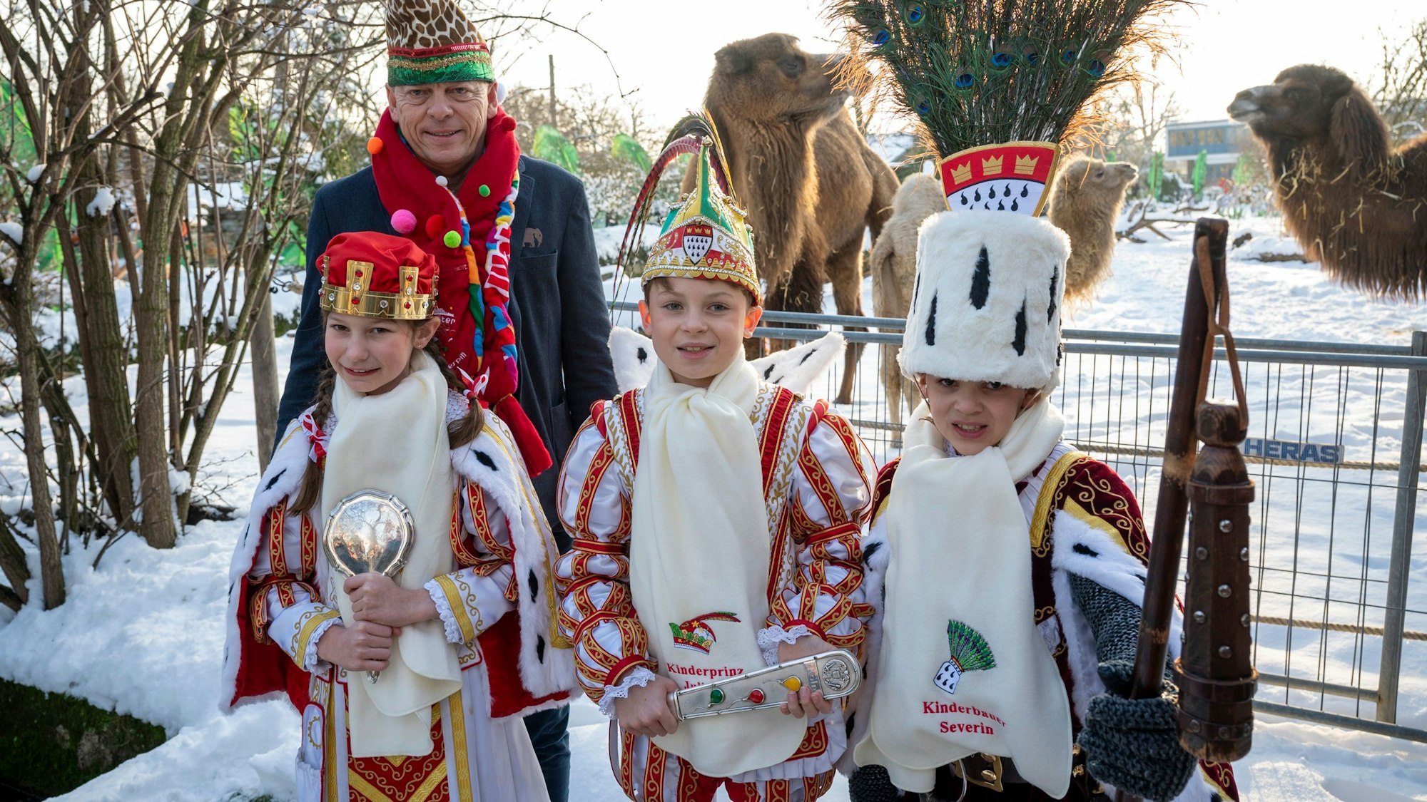 Auch ein Besuch im Kölner Zoo gehörte für das Kinderdreigestirn Anfang 2024 dazu.