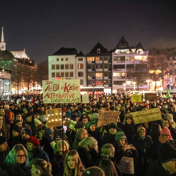 Demonstration gegen Rechtsextremismus Mitte Januar auf dem Kölner Heumarkt.