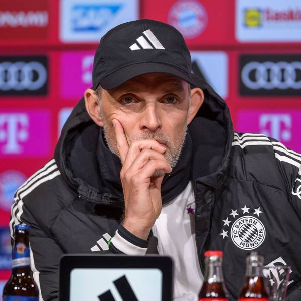 Bayern-Trainer Thomas Tuchel auf der Pressekonferenz nach der NIederlage gegen Werder Bremen.