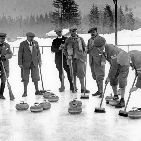 Das britische Team bei den Curling-Wettbewerben von Chamonix 1924.
