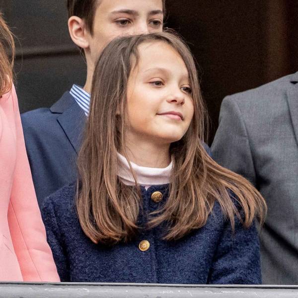 Gräfin Athena mit ihrer Familie am 83. Geburtstag von Königin Margrethe im April 2023.