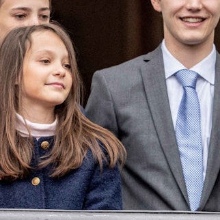 Gräfin Athena mit ihrer Familie am 83. Geburtstag von Königin Margrethe im April 2023.