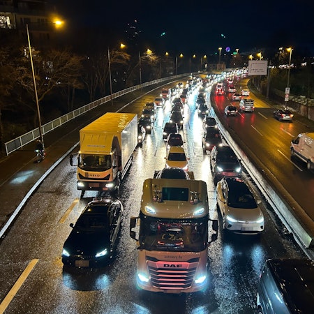 Staus in Köln am ersten Bahnstreiktag 24.1.2024