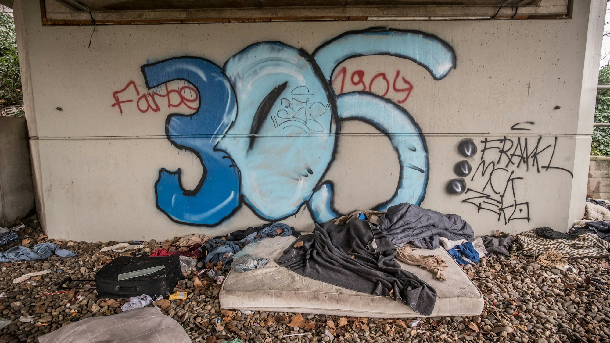 Obdachlosigkeit in Wiesdorf.