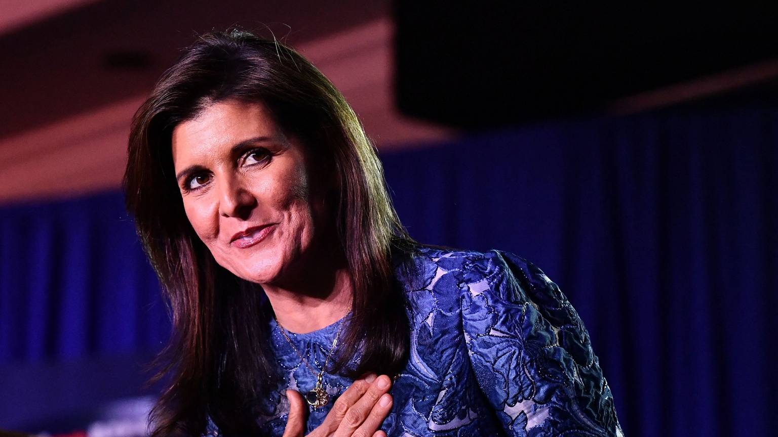 Nikki Haley spricht bei einer Wahlkampfveranstaltung in New Hampshire.