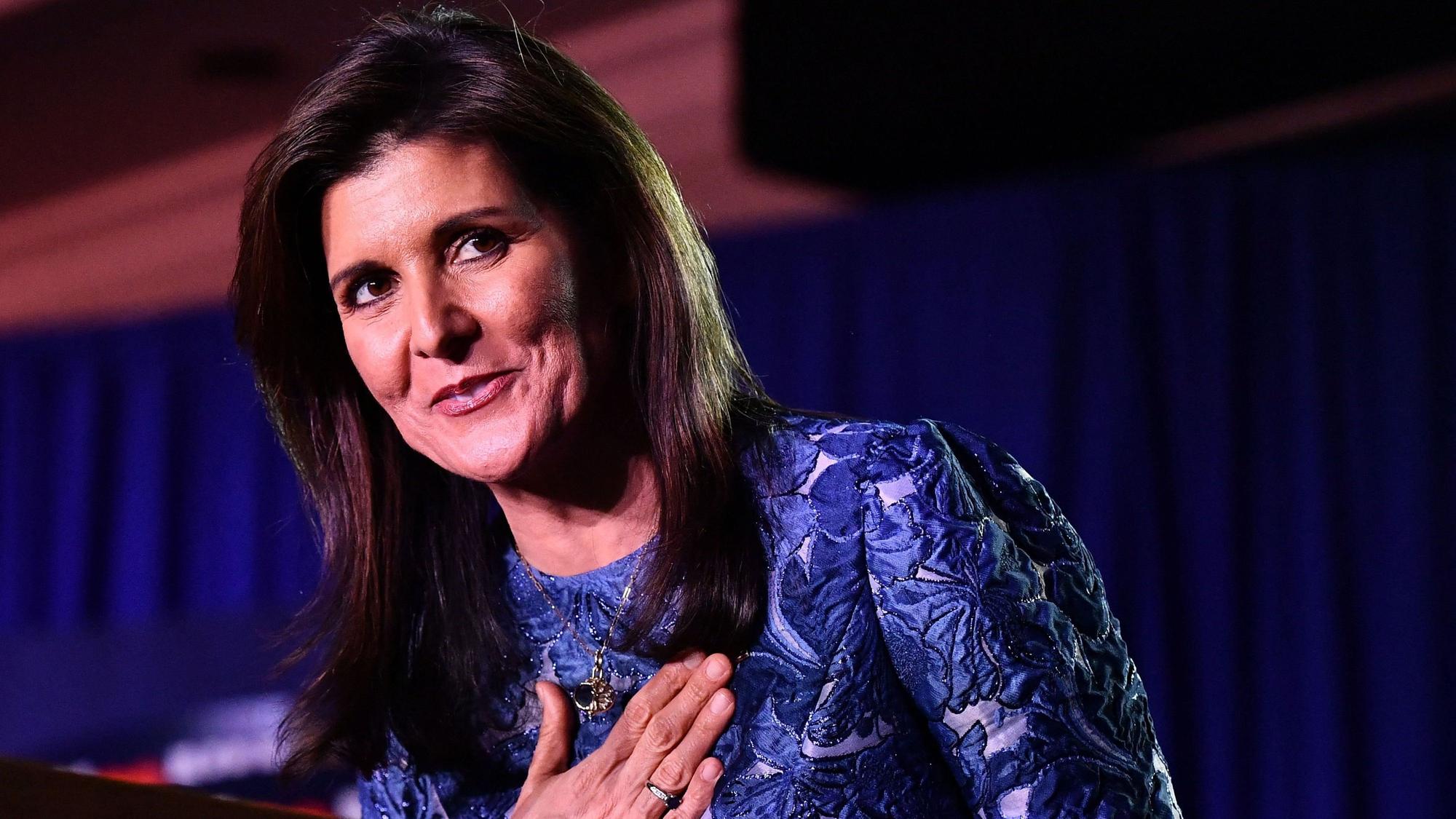 Nikki Haley spricht bei einer Wahlkampfveranstaltung in New Hampshire.