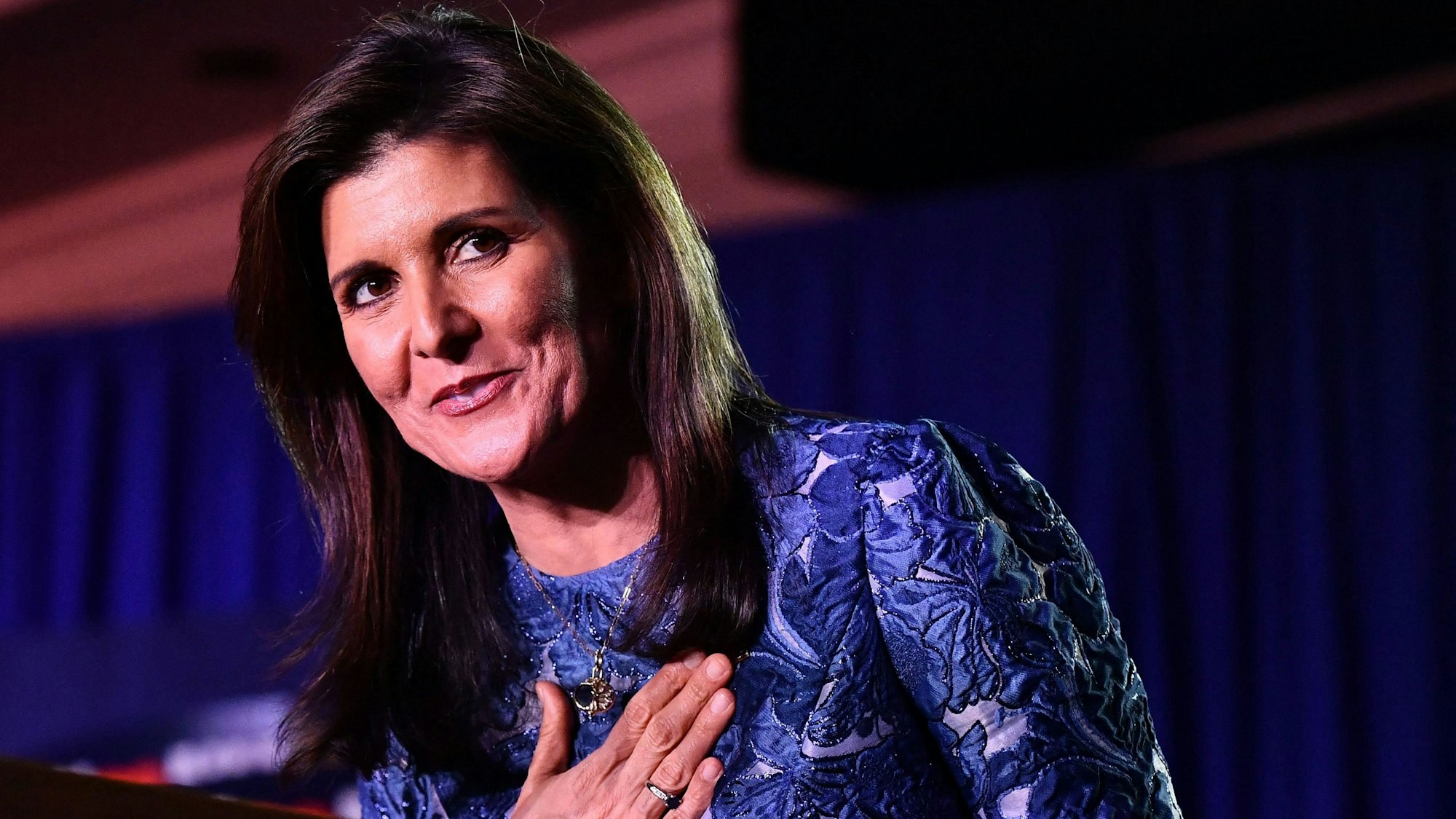 Nikki Haley spricht bei einer Wahlkampfveranstaltung in New Hampshire.