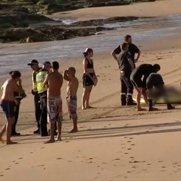 HANDOUT - 25.01.2024, Australien, Phillip Island: Das Standbild aus einem vom Fernsehsender 7News zur Verfügung gestellten Video zeigt den Notfalleinsatz nach dem Ertrinken mehrerer Personen an einem Strand auf Phillip Island.