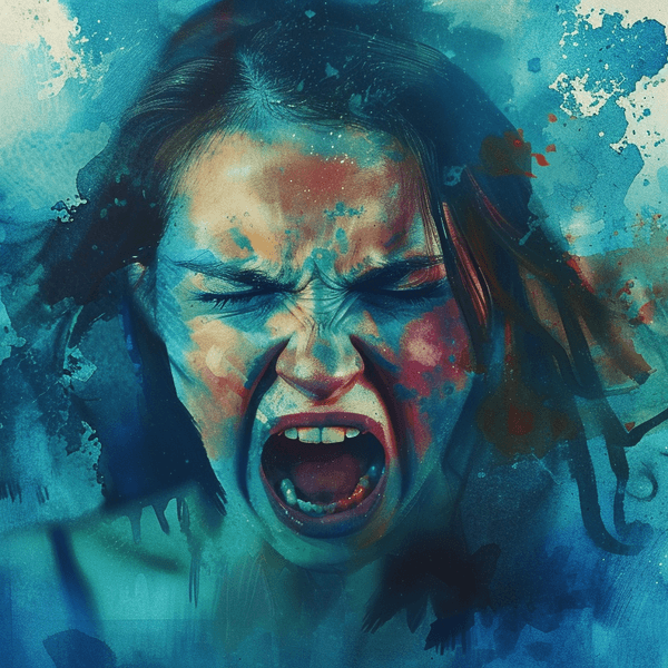Illustration: Eine Frau mit wütendem Gesichtsausdruck