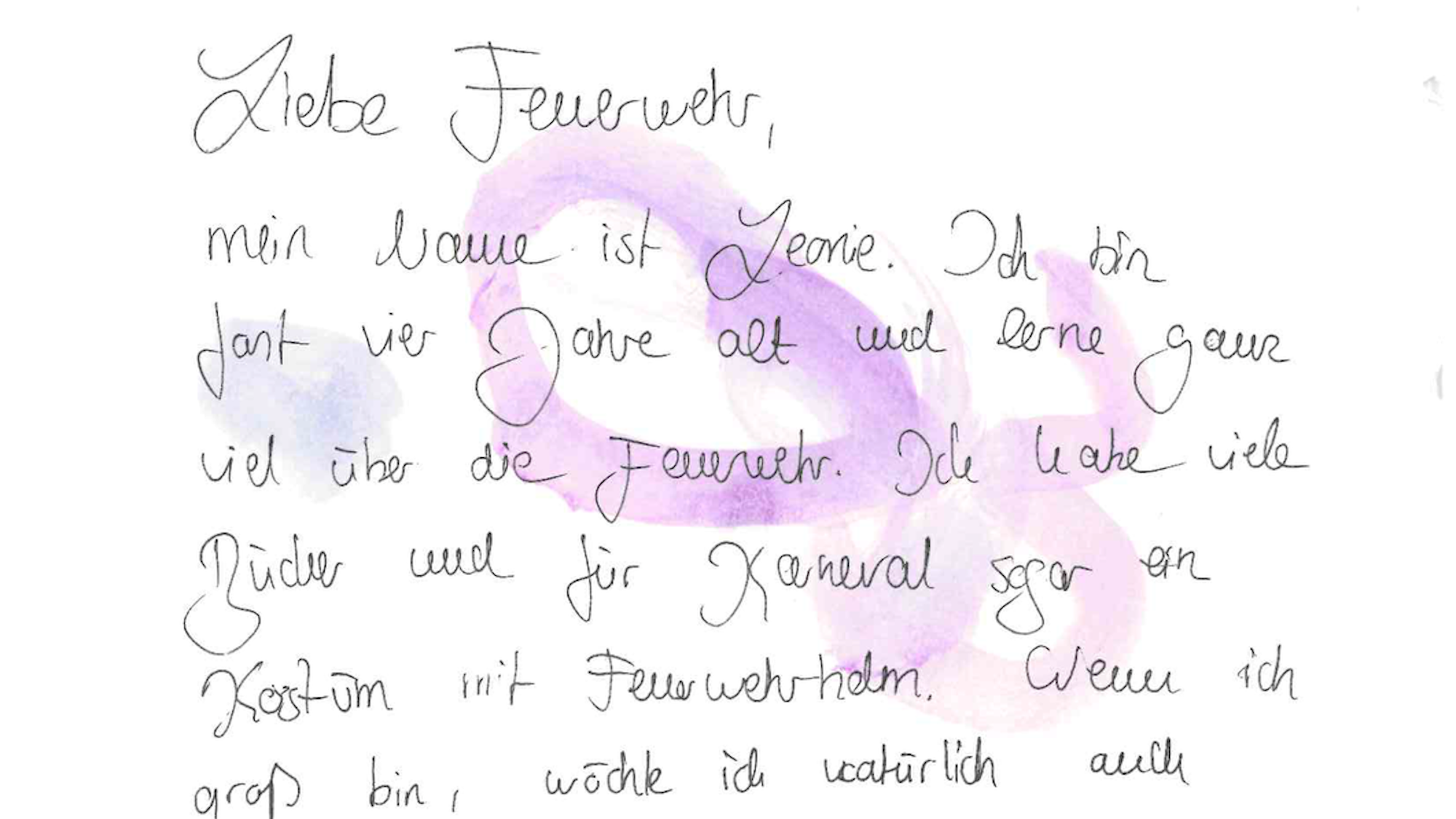 Fanbrief an die Feuerwache in der Kölner Innenstadt