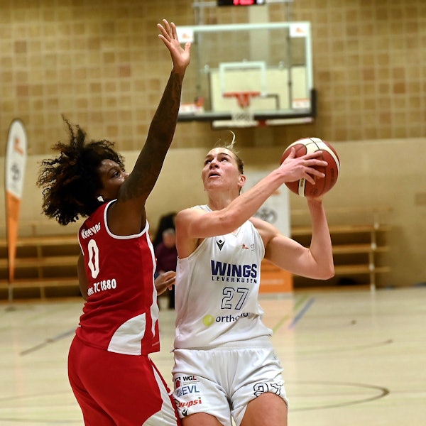 21.01.2024, Basketball-Wings Leverkusen - Herner TC
rechts: Lisa Koop (Wings)
Foto: Uli Herhaus