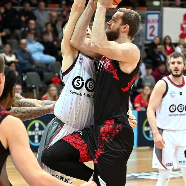 28.01.2024, Basketball-Bayer Giants - Wolmirstedt
rechts: Moritz Hübner (Bayer)
Foto: Uli Herhaus