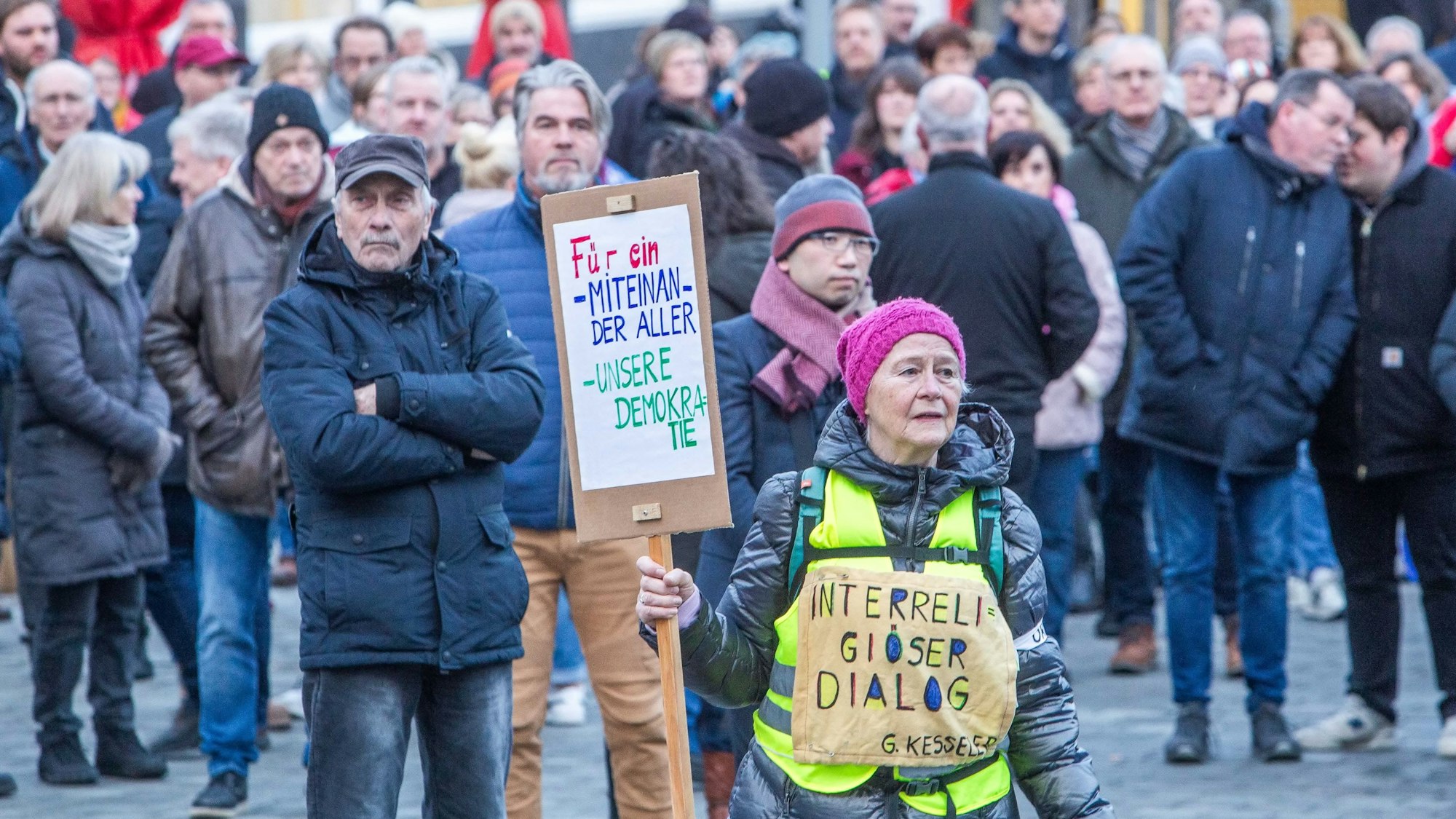 Szene einer Versammlung von Protestierenden