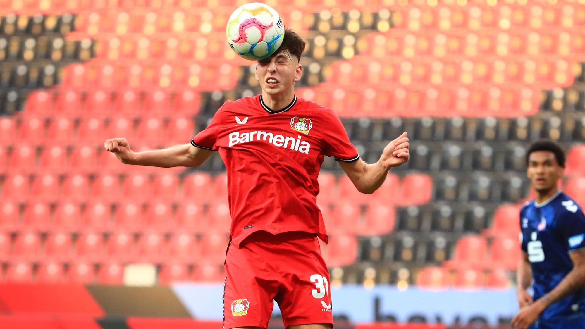 Kopfball von Enes Yilmaz Leverkusen Bayer 04 Leverkusen vs 1. FC Koeln, Fussball, Mittelrheinpokalfinale A-Jugend 24.05.2023 Bayer 04 Leverkusen vs 1. FC Koeln, Fussball, Mittelrheinpokalfinale A-Jugend 24.05.2023 Leverkusen *** Header by Enes Yilmaz Leverkusen Bayer 04 Leverkusen vs 1 FC Koeln, soccer, Mittelrheinpokalfinale A youth 24 05 2023 Bayer 04 Leverkusen vs 1 FC Koeln, soccer, Mittelrheinpokalfinale A youth 24 05 2023 Leverkusen Copyright: xEibner-Pressefotox EP_RWS