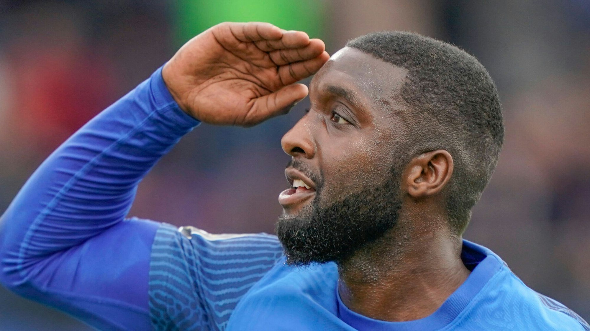 31.10.2021, Hänsch-Arena, Meppen, GER, 3. Liga, 14. Spieltag, SV Meppen vs Türkgücü München, Richard Sukuta-Pasu SV Meppen 39 jubelt über seinen 1:0-Treffer DFL REGULATIONS PROHIBIT ANY USE OF PHOTOGRAPHS AS IMAGE SEQUENCES AND/OR QUASI-VIDEO. Meppen Niedersachsen Germany Hänsch-Arena *** 31 10 2021, Hänsch Arena, Meppen, GER, 3 Liga, 14 Spieltag, SV Meppen vs Türkgücü München, Richard Sukuta Pasu SV Meppen 39 cheers about his 1 0 goal DFL REGULATIONS PROHIBIT ANY USE OF PHOTOGRAPHS AS IMAGE SEQUENCES AND OR QUASI VIDEO Meppen Niedersachsen Germany Hänsch Arena