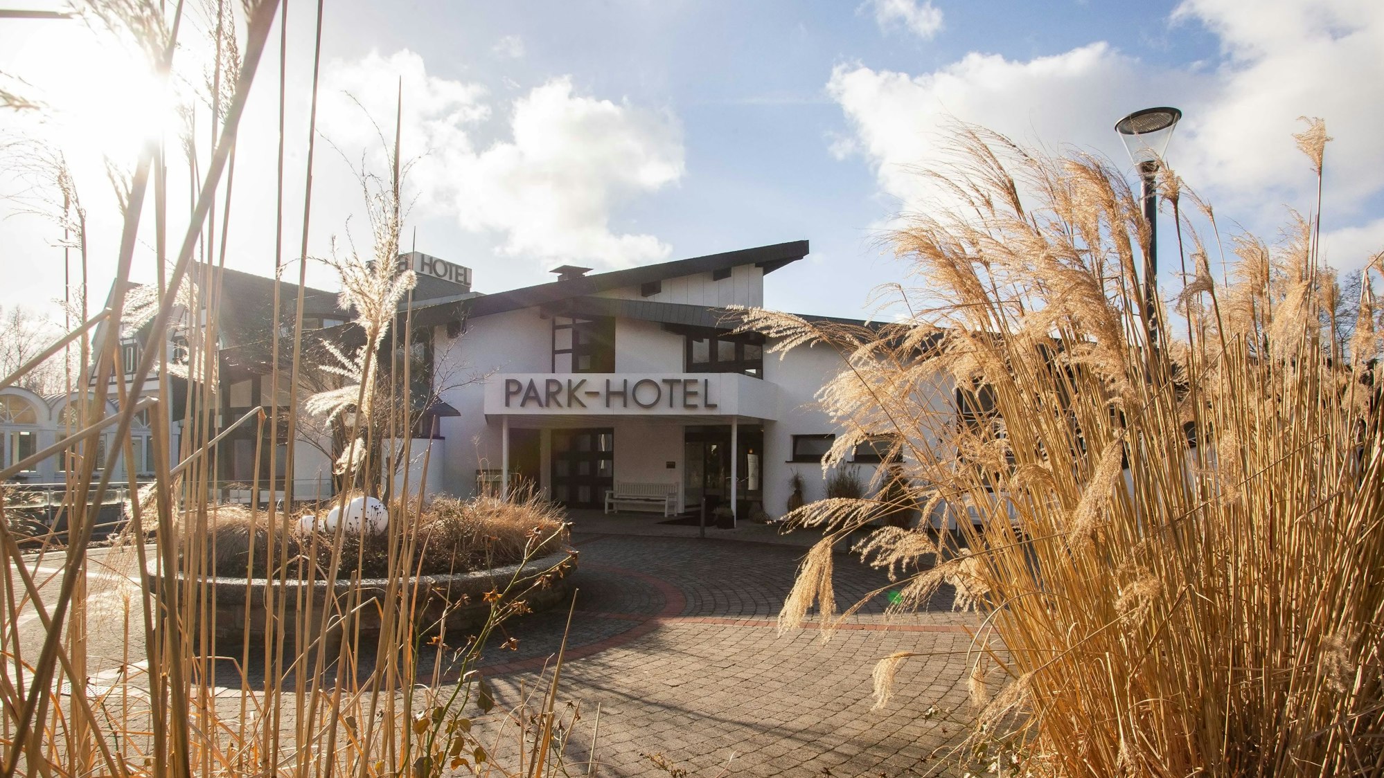 Außenaufnahme des Park-Hotels Anfang Februar 2024.