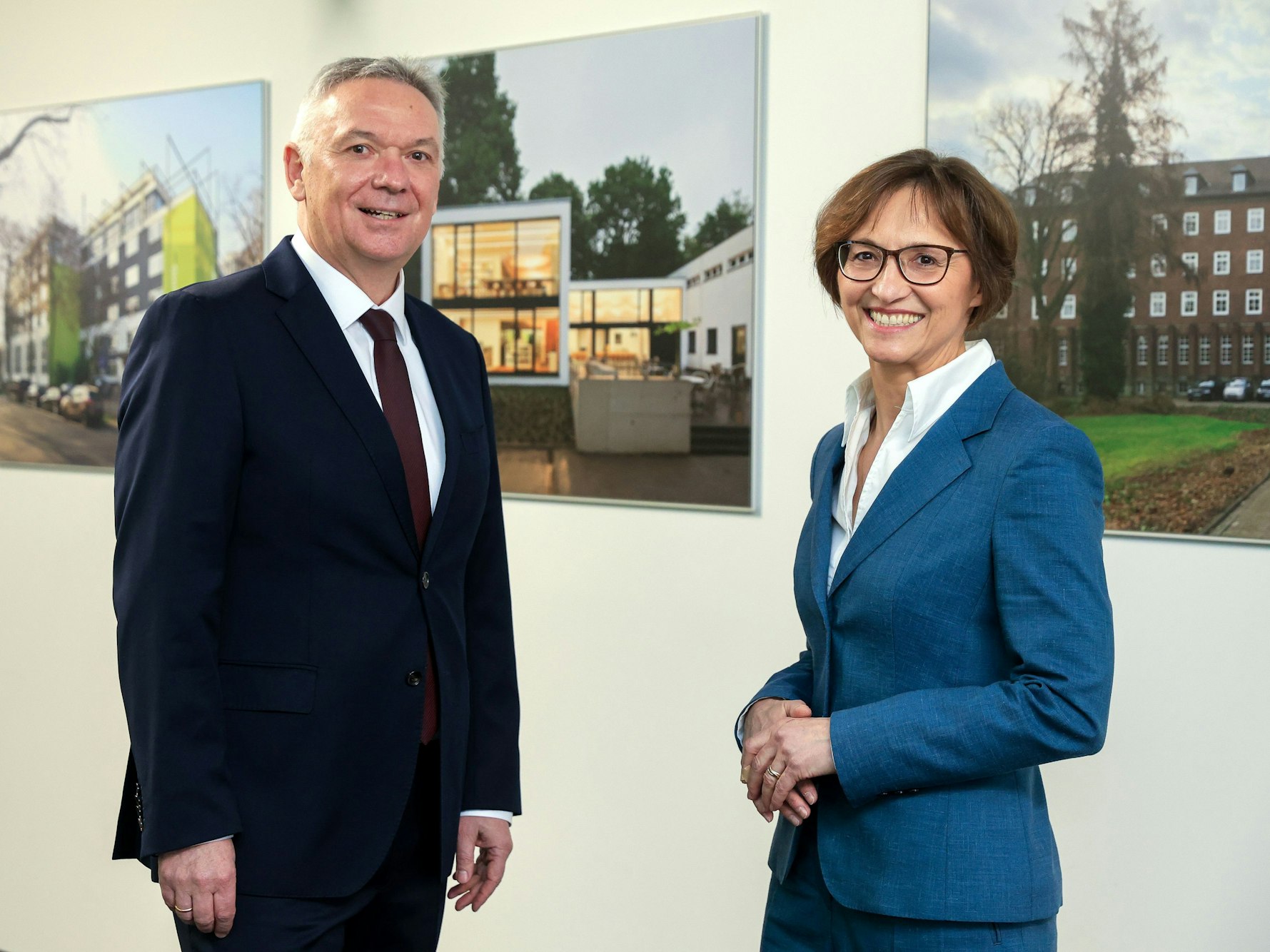 Feierliche Rektoratsübergabe an der Katholischen Hochschule Nordrhein-Westfalen am Standort in der Wörthstraße: Hans Hobelsberger scheidet aus dem Amt, Barbara Schermaier-Stöckl übernimmt.