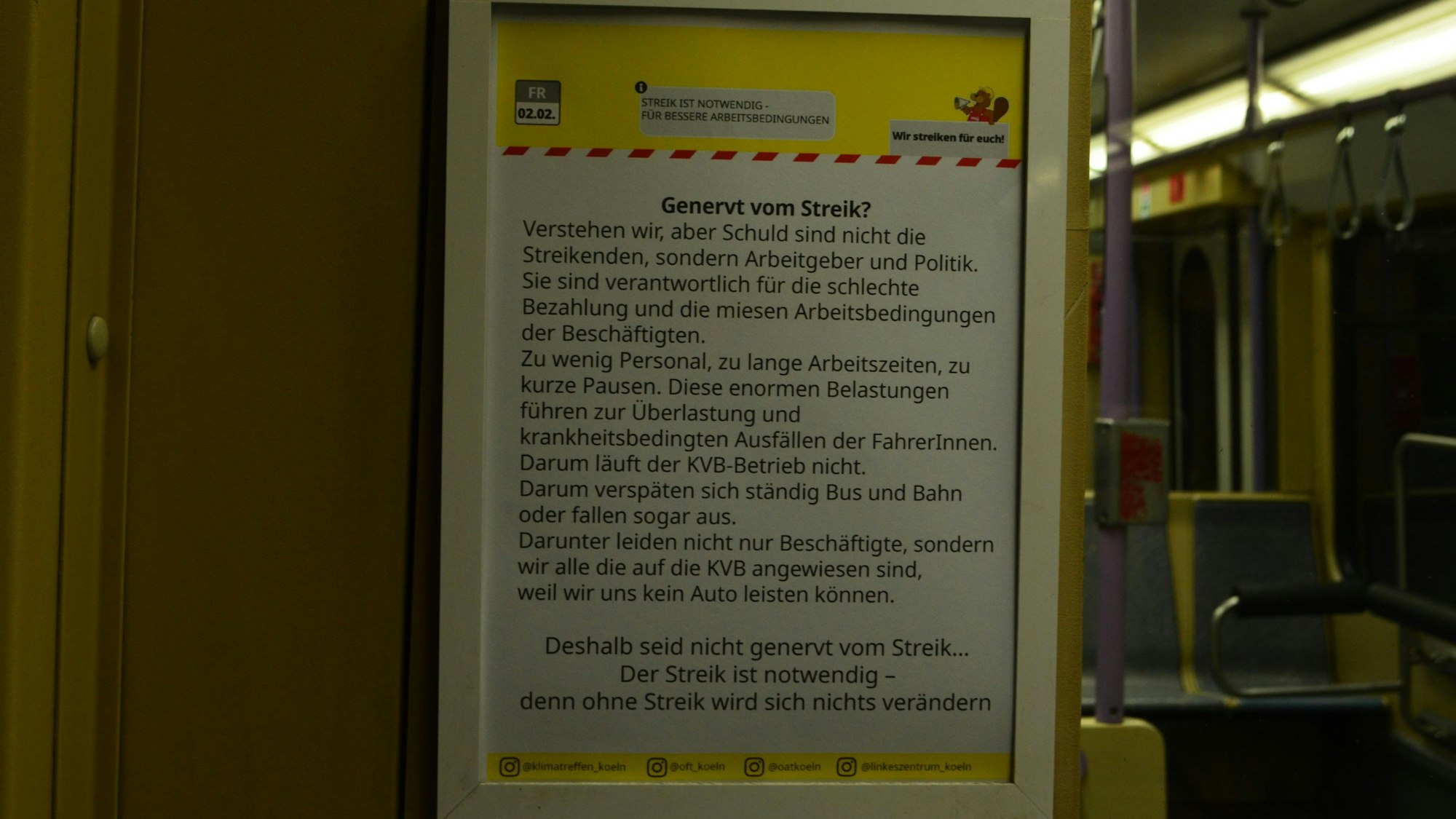 Der aufgehängte, gefälschte Infobrief