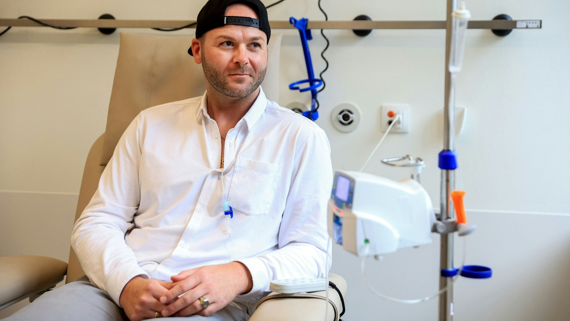 André Schreiber während seiner Tumortherapie in der Kölner Uniklinik (Archivbild).