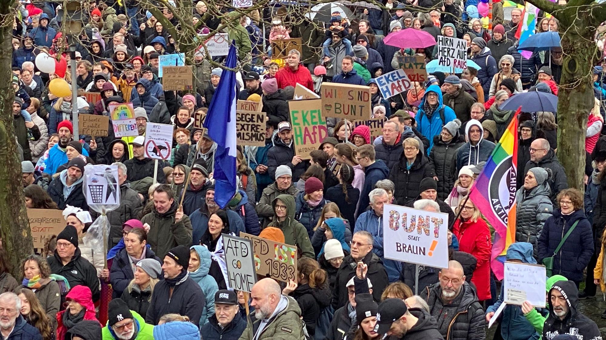 Auf dem Bild sind viele Demonstranten zu sehen.