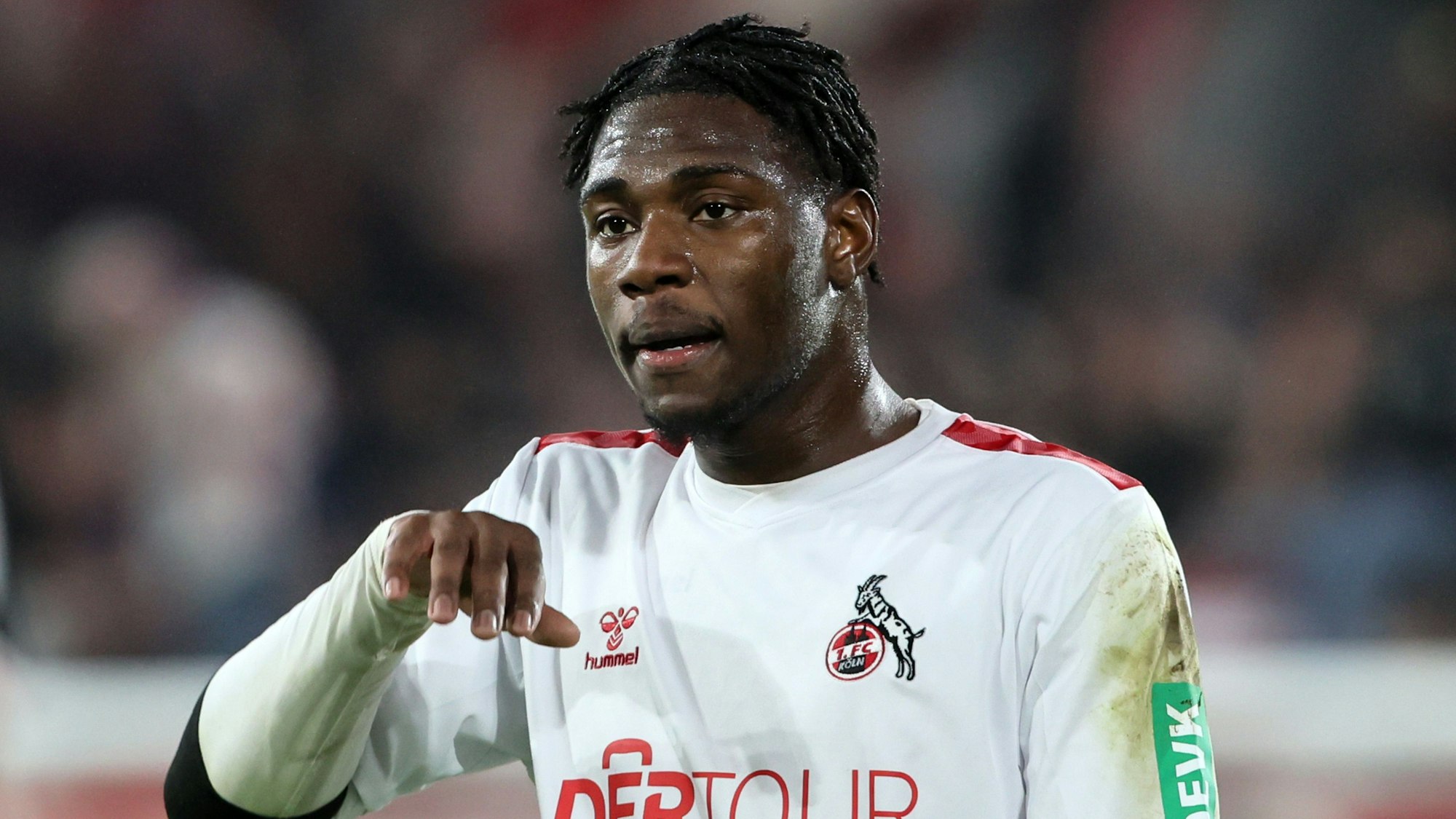 Jubelte nach seinem Tor verhalten, gab gegen Frankfurt aber erneut Vollgas: FC-Stürmer Faride Alidou