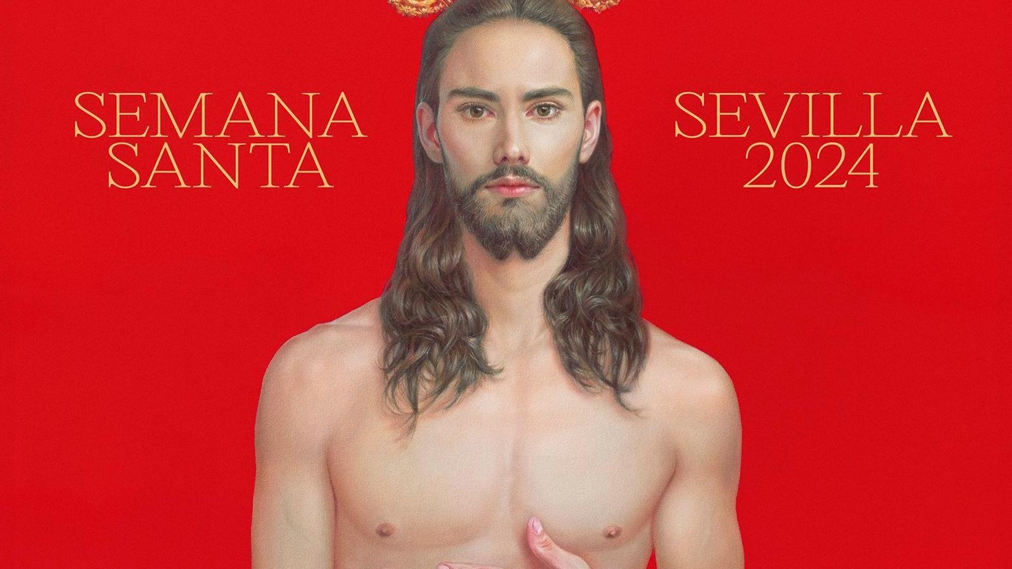 Der Jesus des Künstlers Salustiano Garcia Cruz soll für die Karwoche in Sevilla werben.