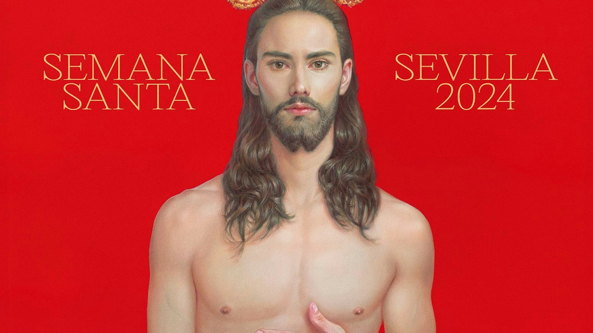 Der Jesus des Künstlers Salustiano Garcia Cruz soll für die Karwoche in Sevilla werben.