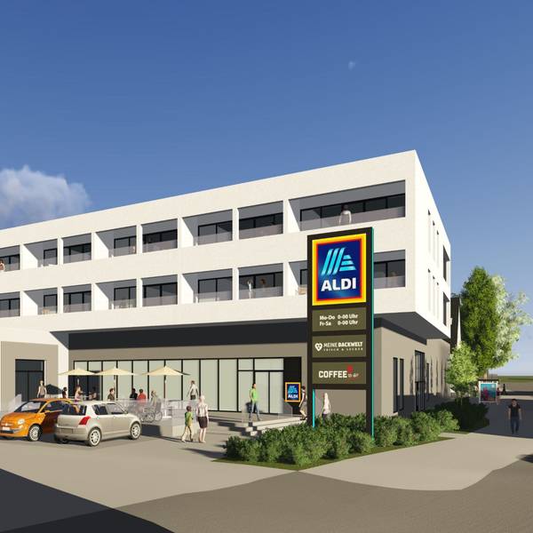 So soll der neue Aldi in Heidkamp aussehen