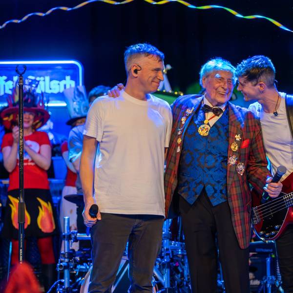 Bastian Campmann, Ludwig Sebus und Sebastian Wagner bei der "loss mer singe"-Sitzung