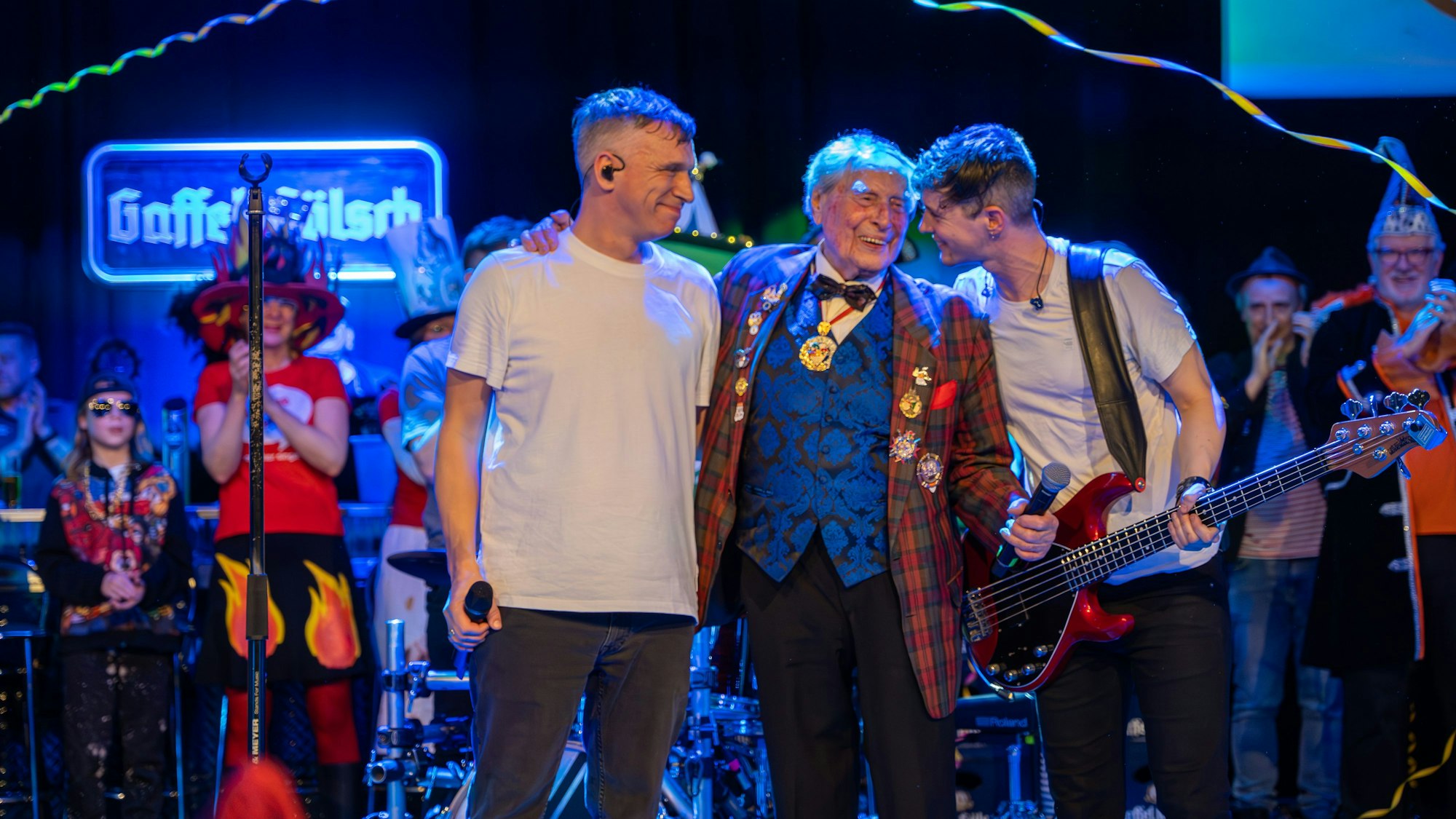 Bastian Campmann, Ludwig Sebus und Sebastian Wagner bei der "loss mer singe"-Sitzung
