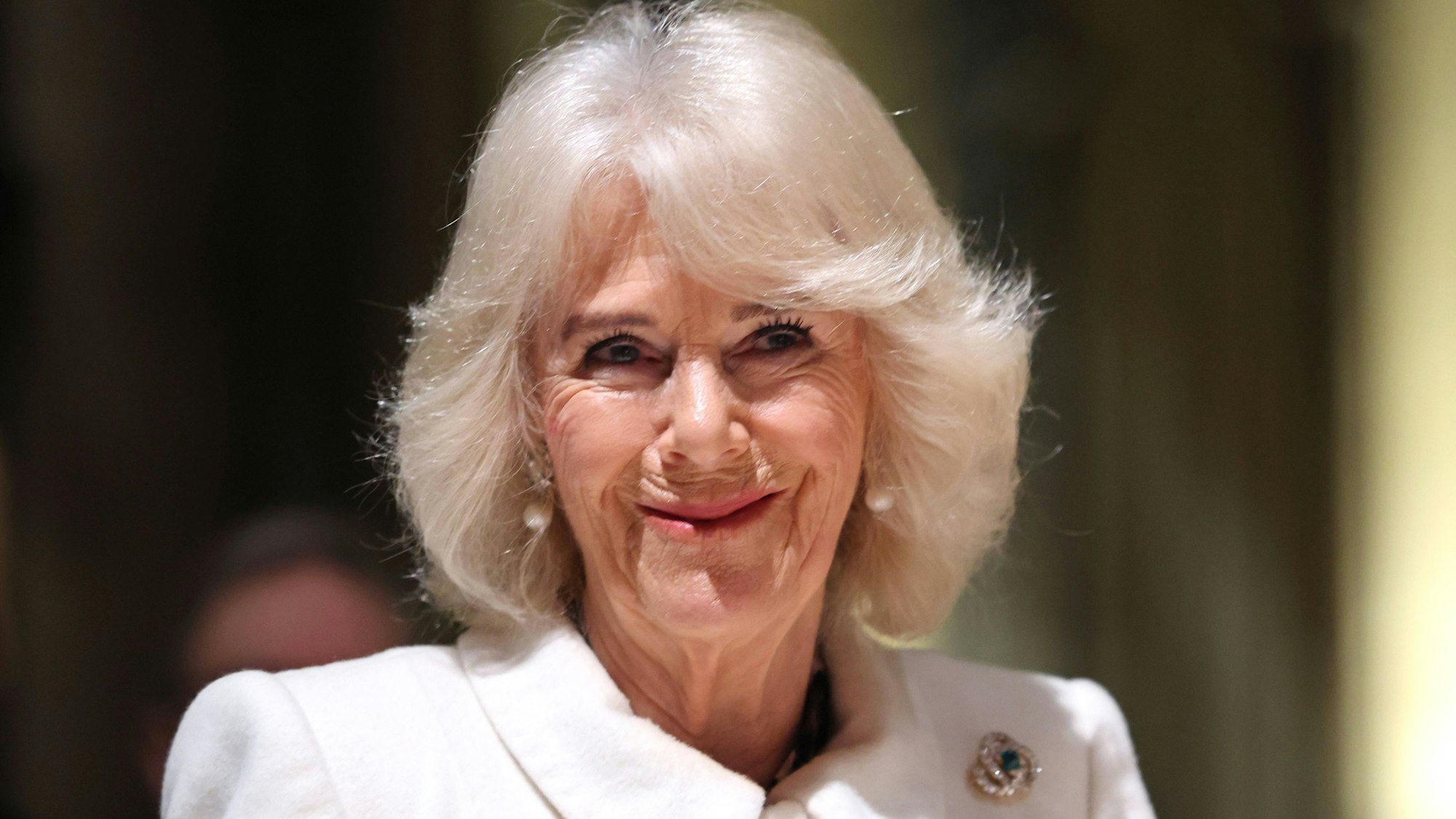 Königin Camilla im Rahmen eines musikalischen Abends in der Kathedrale von Salisbury in Wiltshire.