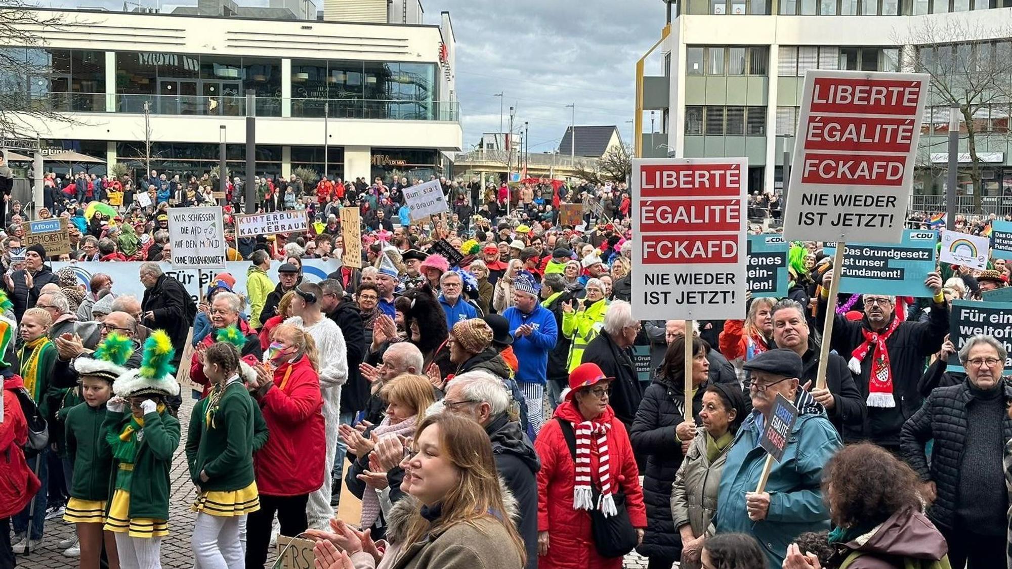 Demonstration gegen Rechtsextremismus in Sankt Augustin.