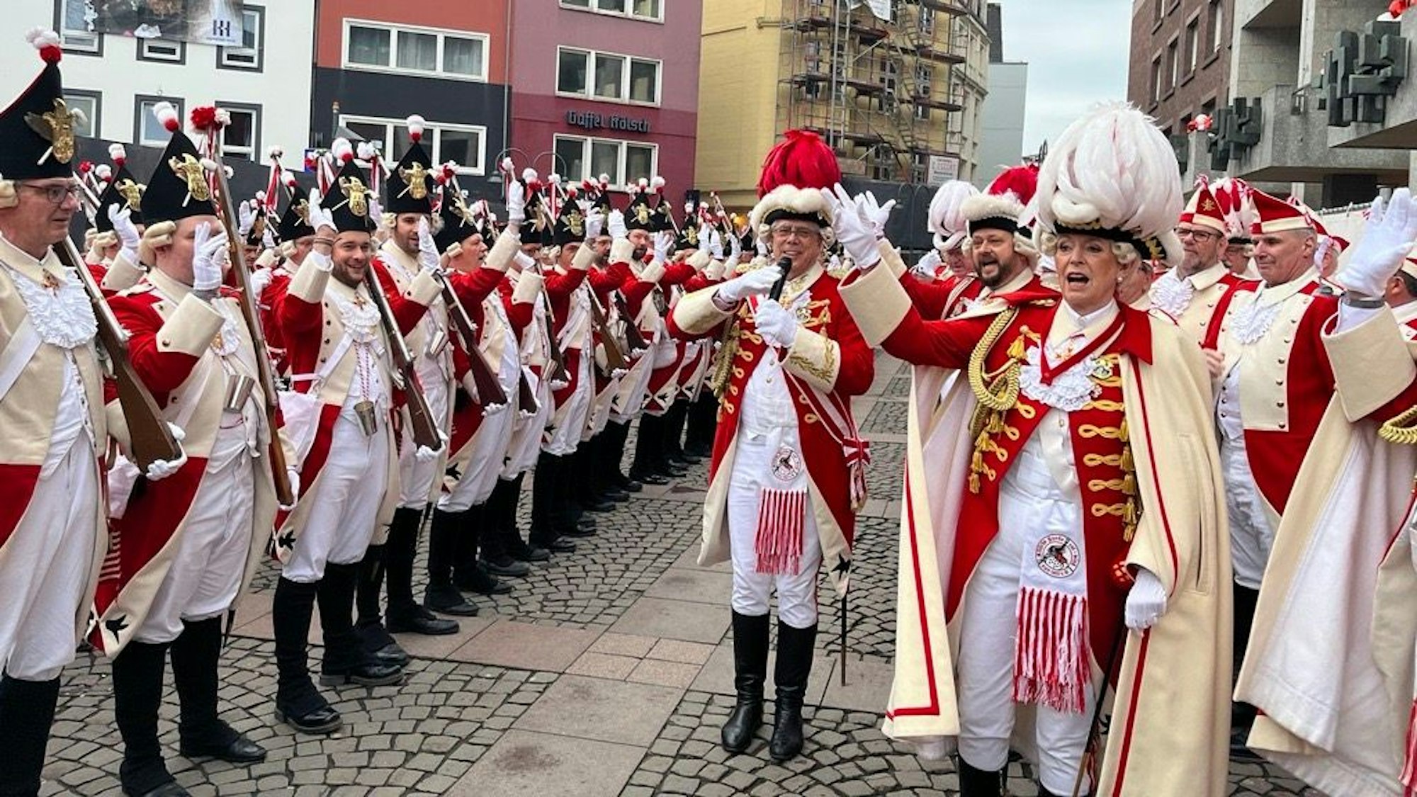 Appell der Roten Funken mit Oberbürgermeisterin Henriette Reker.
