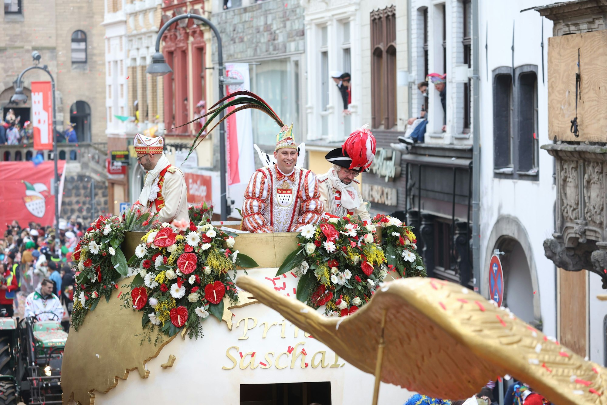 Prinzenwagen beim Rosenmontagszug.