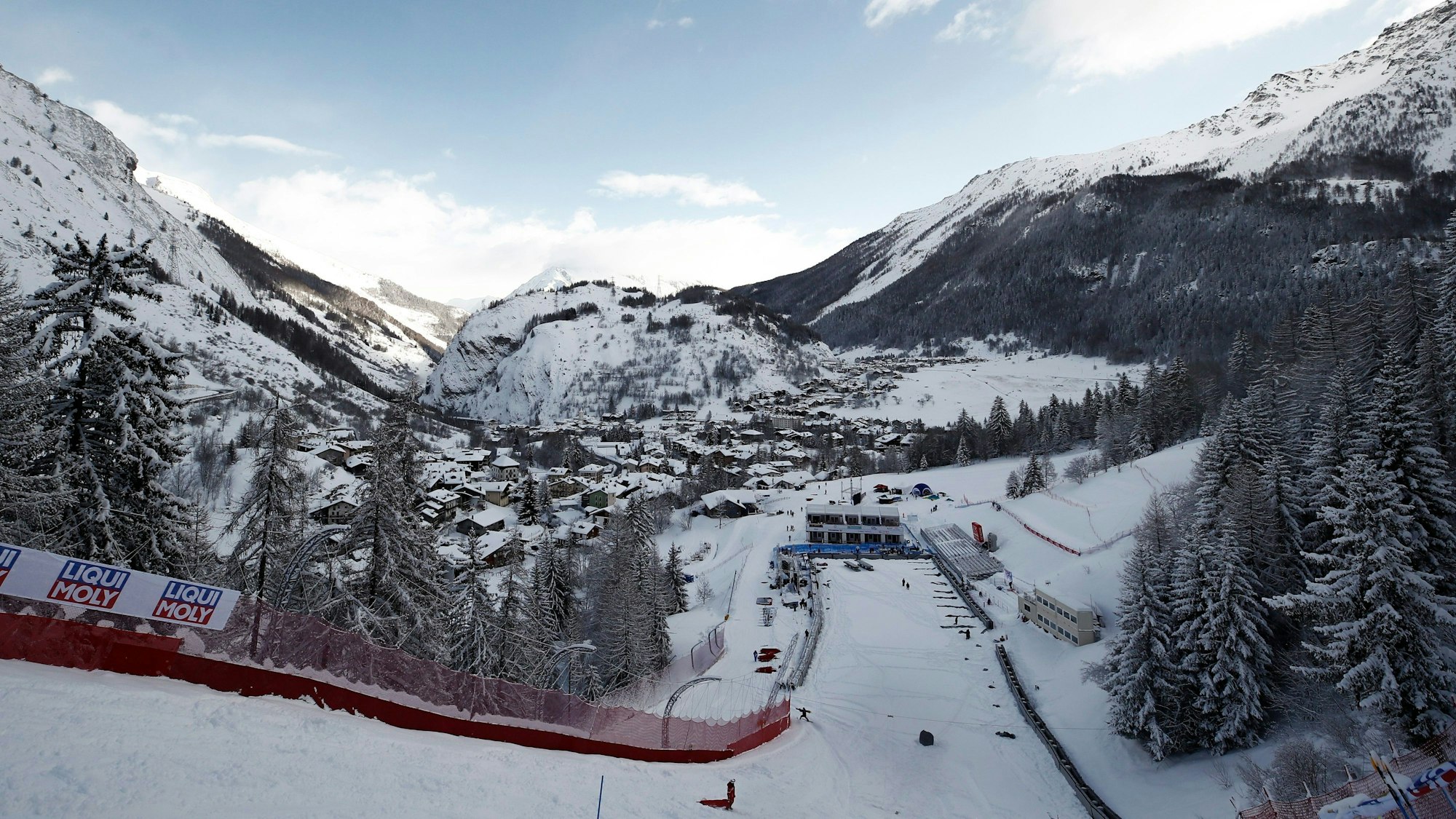Strecke der alpinen Kombination in La Thuile im italienischen Aosta-Tal.