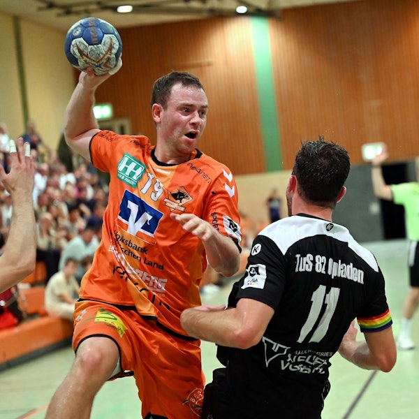 08.09.2023, Handball-Bergische Panther-TuS Opladen
links: Justus Ueberholz (Panther)
Foto: Uli Herhaus