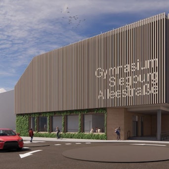 Computeranimation für eine große Turnhalle