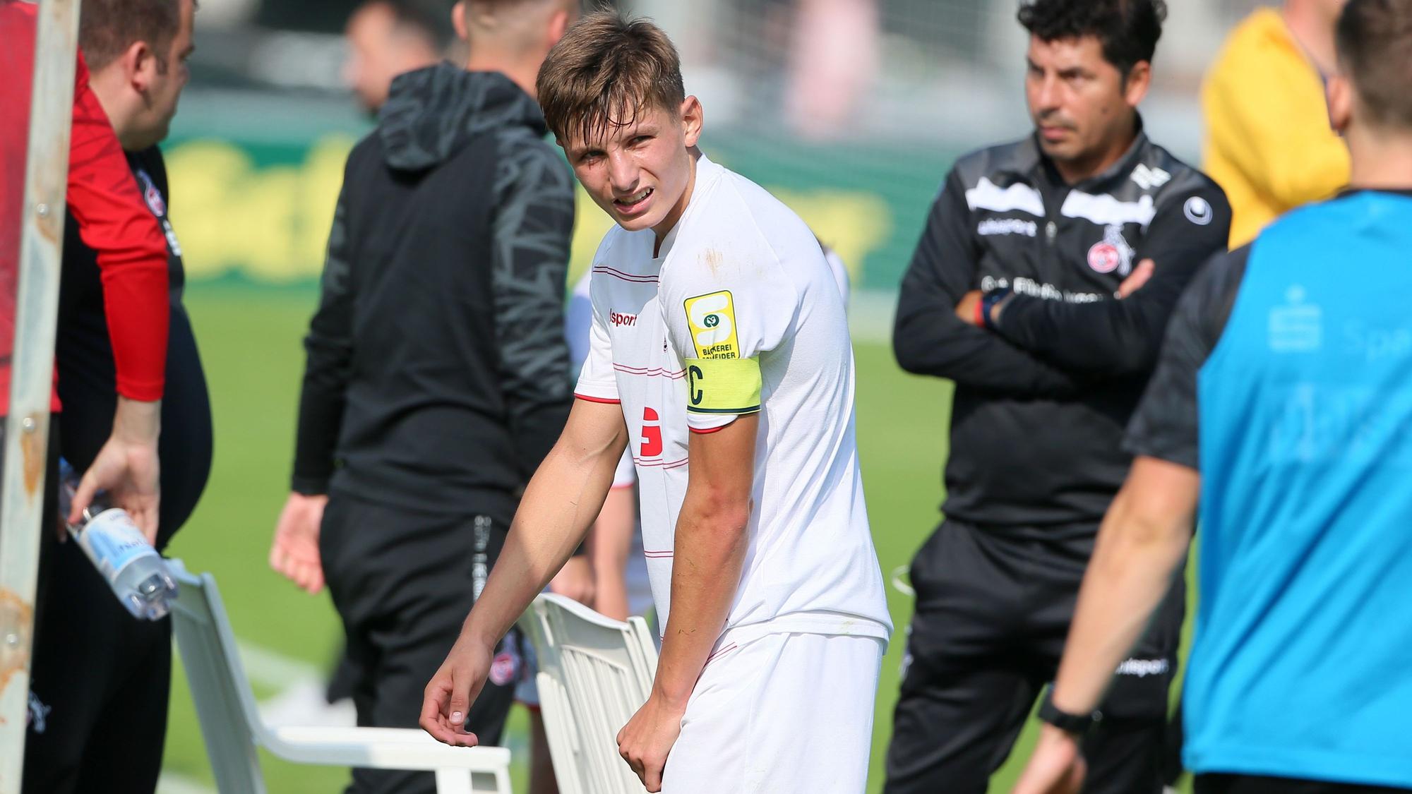 1.FC Köln U17 vs. Alemannia Aachen, B Junioren
Matti Wagner (1.FC Köln), 18.09.2021, Bild: Herbert Bucco