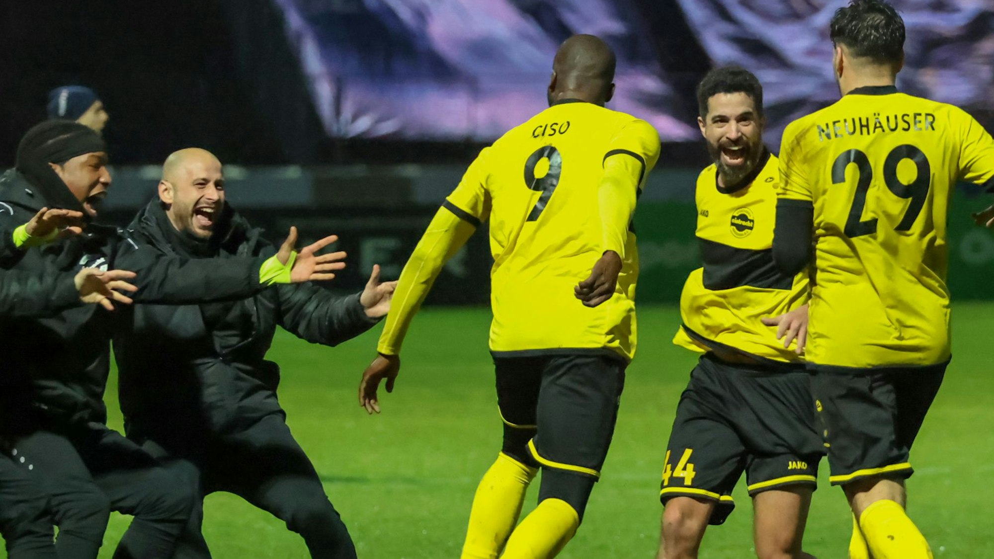 Szene eines Torjubels