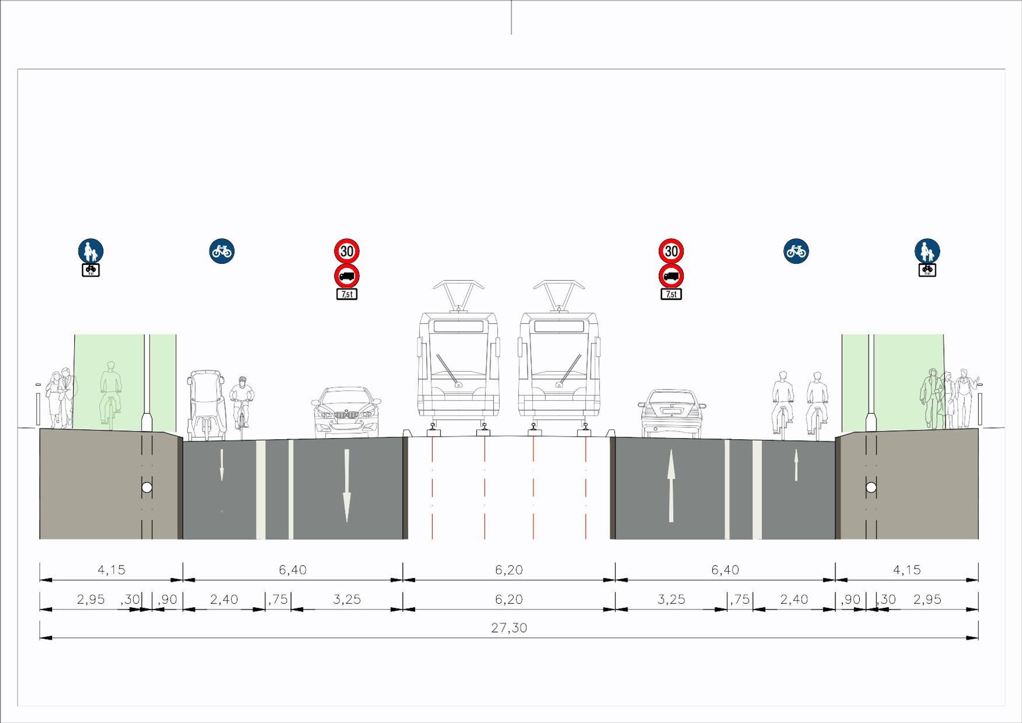 Eine Grafik zeigt einen Querschnitt der Mülheimer Brücke nach dem Konzept der Initiative "Neue Mülheimer Brücke".