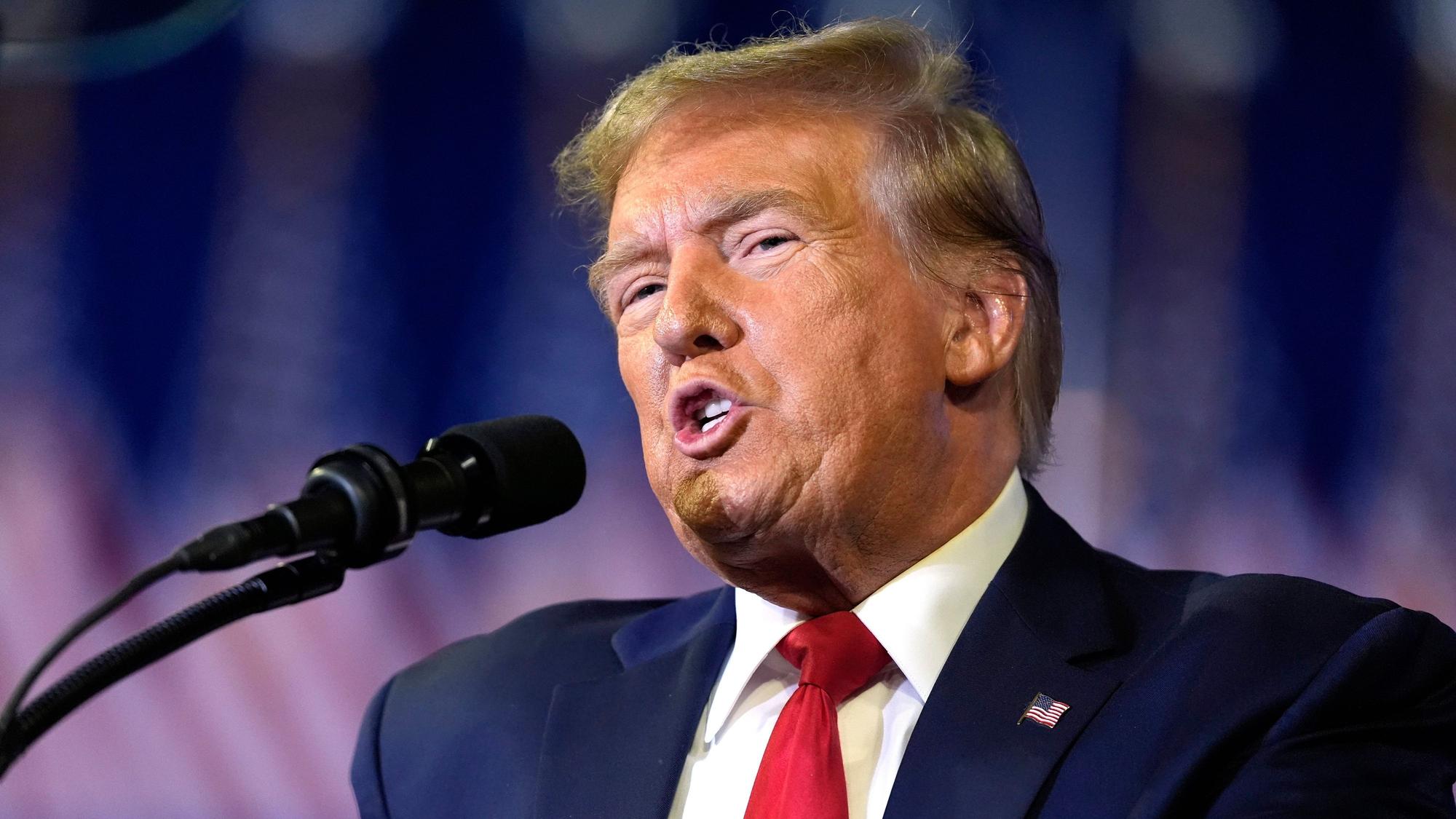 Donald Trump spricht während einer Wahlkampfveranstaltung in Conway.